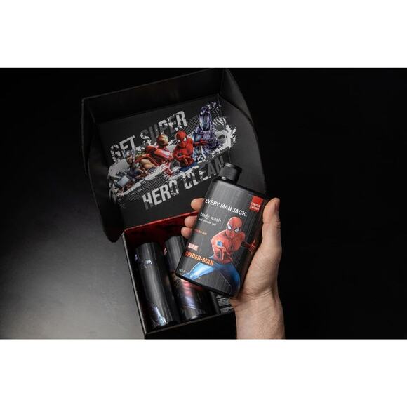 Every Man Jack Marvel Collectors Box Body Wash Gift Set. Spiderman Ironman Thor - Picture 2 of 5